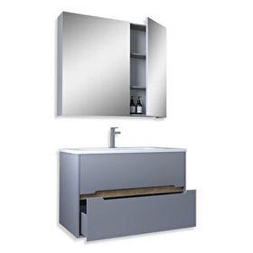 Teta Sis Gri Madrıd 65 cm Mdf Banyo Dolabı Seti