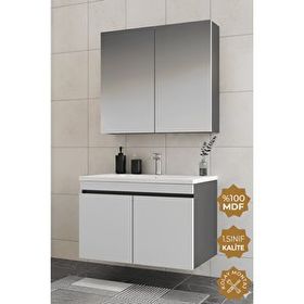 Teta Tokyo 65 cm Antrasit Mdf Banyo Dolabı Seti