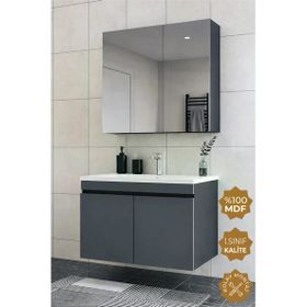 Teta Tokyo 65 cm Antrasit Mdf Banyo Dolabı Seti
