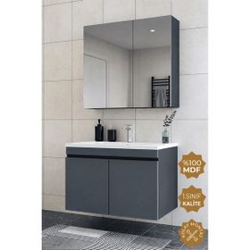 Teta Tokyo 65 cm Antrasit Mdf Banyo Dolabı Seti