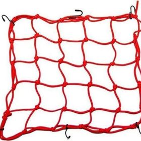 TEX 40x40 cm Kırmızı Plastik 2010 Ahtapot Kancalı Motosiklet Kask Filesi