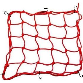 TEX 40x40 cm Kırmızı Plastik 2010 Ahtapot Kancalı Motosiklet Kask Filesi