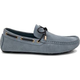 Tezcan Cunda Buz Mavisi Hakiki Süet Deri Erkek Loafer Ayakkabı