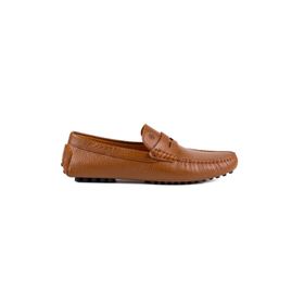 Tezcan Sardes Taba Hakiki Deri Deri Erkek Loafer Ayakkabı