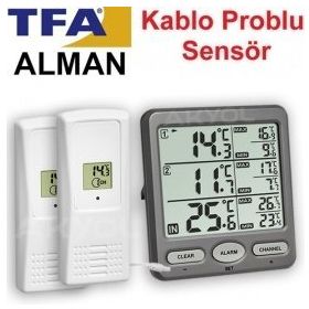 TFA 30.3062.10 TRIO Kablosuz İç ve Dış Ortam Sıcaklık Ölçer