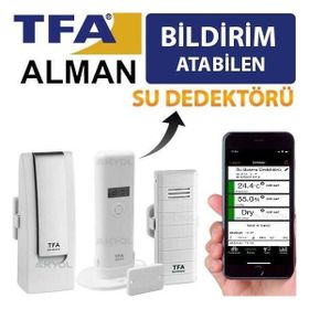 TFA WH305-B Su Basma Dedektörlü Akıllı Sıcaklık ve Nem Takip Seti