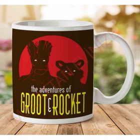 The Adventures of Groot And Rocket Guardians of the Galaxy Baskılı Kupa