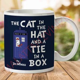 The Cat in the Hat And Tie in A Box Doctor Who Baskılı Kupa