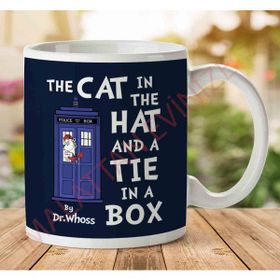 The Cat in the Hat And Tie in A Box Doctor Who Baskılı Kupa