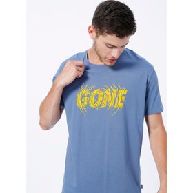 The Crow GONE Bisiklet Yaka Baskılı Mavi Unisex T-Shirt