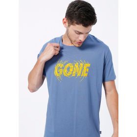 The Crow GONE Bisiklet Yaka Baskılı Mavi Unisex T-Shirt