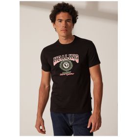 The Crow TC7110 Bisiklet Yaka Baskılı Siyah Erkek T-Shirt