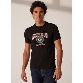 The Crow TC7110 Bisiklet Yaka Baskılı Siyah Erkek T-Shirt