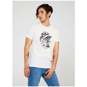 The Crow TC7111 Bisiklet Yaka Baskılı Beyaz Erkek T-Shirt