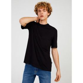 The Crow TC9010BASIC Bisiklet Yaka Baskılı Siyah Erkek T-shirt
