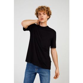 The Crow TC9010BASIC Bisiklet Yaka Baskılı Siyah Erkek T-shirt