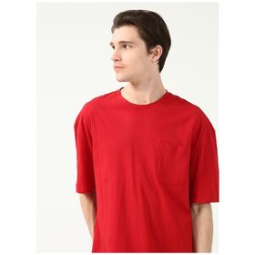 The Crow TC9011 BASIC Bisiklet Yaka Baskılı Kırmızı Erkek T-shirt