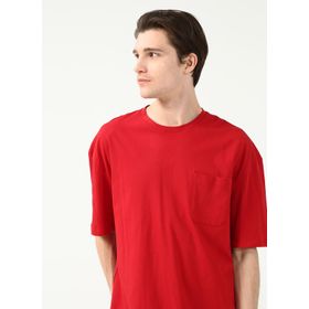 The Crow TC9011 BASIC Bisiklet Yaka Baskılı Kırmızı Erkek T-shirt