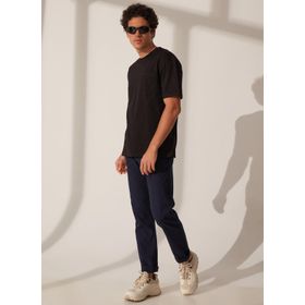 The Crow TC9011BASIC Bisiklet Yaka Baskılı Siyah Erkek T-shirt