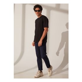 The Crow TC9011BASIC Bisiklet Yaka Baskılı Siyah Erkek T-shirt
