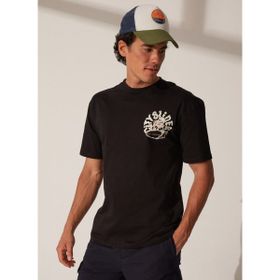 The Crow TC9019 Bisiklet Yaka Baskılı Siyah Erkek T-Shirt