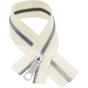 The Fabric Yarn Krem Gümüş 30 cm Fermuar
