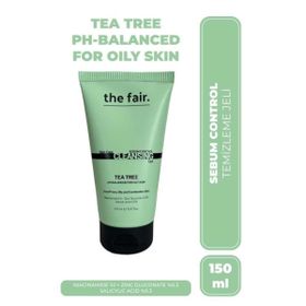 The Fair Çay Ağacı ve Salisilik Asit İçerik Sebum Dengeleyen Yağlı Ciltler için 150 ml Vegan Yüz Yıkama Jeli