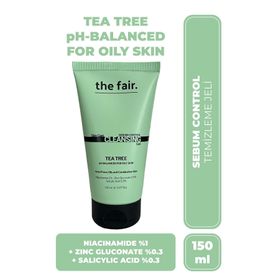 The Fair Çay Ağacı ve Salisilik Asit İçerik Sebum Dengeleyen Yağlı Ciltler için 150 ml Vegan Yüz Yıkama Jeli