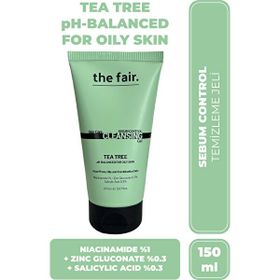 The Fair Çay Ağacı ve Salisilik Asit İçerik Sebum Dengeleyen Yağlı Ciltler için 150 ml Vegan Yüz Yıkama Jeli