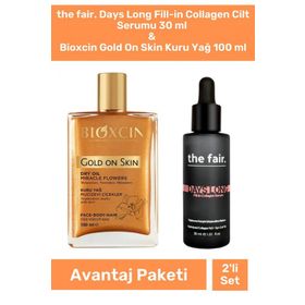 The Fair Days Long Fill-in Collagen 30 ml Yaşlanma Karşıtı Cilt Serumu & Bioxcin Gold on Skin 100 ml Kuru Yağ