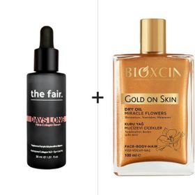 The Fair Days Long Fill-in Collagen 30 ml Yaşlanma Karşıtı Cilt Serumu & Bioxcin Gold on Skin 100 ml Kuru Yağ