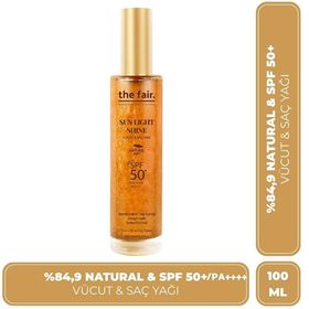 The Fair Sun Light Shine SPF50 PA Parıltılı Güneş Koruyucu 100 ml Vücut ve Saç Yağı