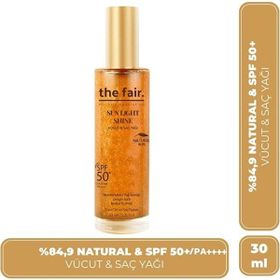 The Fair Sun Light Shine SPF50 PA Parıltılı Güneş Koruyucu 2x30 ml Vücut ve Saç Yağı