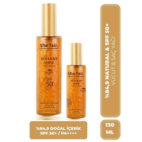 The Fair Sun Light Shine SPF50 PA Parıltılı Güneş Koruyucu 2x30 ml Vücut ve Saç Yağı