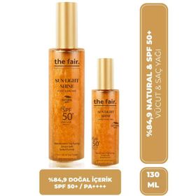 The Fair Sun Light Shine SPF50 PA Parıltılı Güneş Koruyucu 2x30 ml Vücut ve Saç Yağı