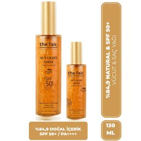 The Fair Sun Light Shine SPF50 PA Parıltılı Güneş Koruyucu 2x30 ml Vücut ve Saç Yağı