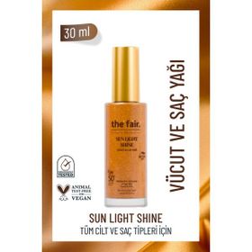 The Fair Sun Light Shine SPF50 PA Parıltılı Güneş Koruyucu 30 ml Vücut ve Saç Yağı