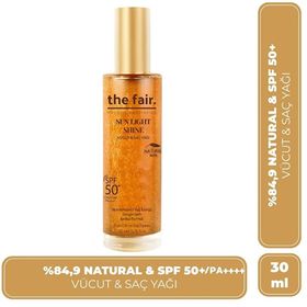 The Fair Sun Light Shine SPF50 PA Parıltılı Güneş Koruyucu 30 ml Vücut ve Saç Yağı