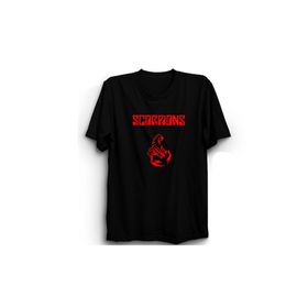 The Fame Akrepler Classic Red Logo Rock Metal Müzik Grubu Siyah Kadın T-shirt