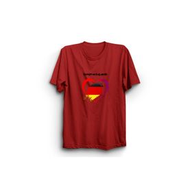 The Fame Almanya Temalı Deutschland Kırmızı %100 Pamuk Kadın T-shirt