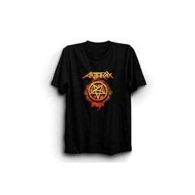 The Fame Anthrax Gold And Fire Rock Metal Müzik Grubu Siyah Kadın T-shirt