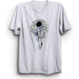 The Fame Astronot VIII Moon And Astronaut Uzay Beyaz Kadın T-shirt