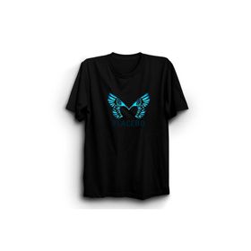 The Fame Blue Place Wings Rock Metal Müzik Grubu Siyah Kadın T-shirt