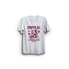 The Fame Body Building Vücüt Geliştirme Conquer All Beyaz Kadın T-shirt