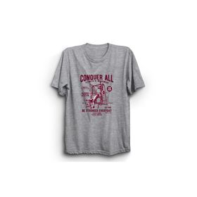 The Fame Body Building Vücüt Geliştirme Conquer All Gri Kadın T-shirt