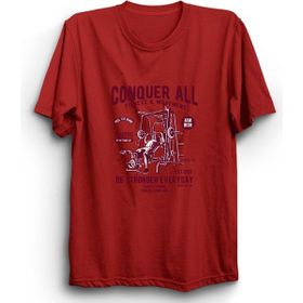 The Fame Body Building Vücüt Geliştirme Conquer All Kırmızı Kadın T-shirt