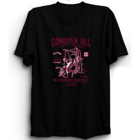 The Fame Body Building Vücüt Geliştirme Conquer All Siyah Kadın T-shirt