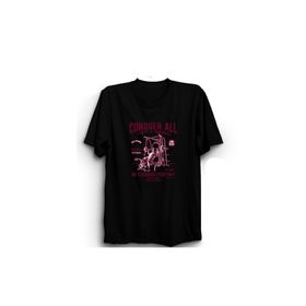 The Fame Body Building Vücüt Geliştirme Conquer All Siyah Kadın T-shirt