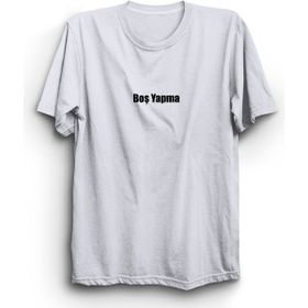 The Fame Boş Yapma Slogan Beyaz Kadın T-shirt