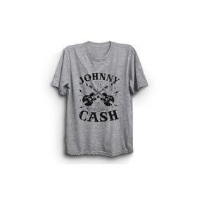 The Fame Cash Guitar Rock N Roll Gri Kadın T-shirt